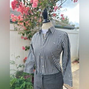 Ralph Lauren Black and White Gingham Button Down Shirt